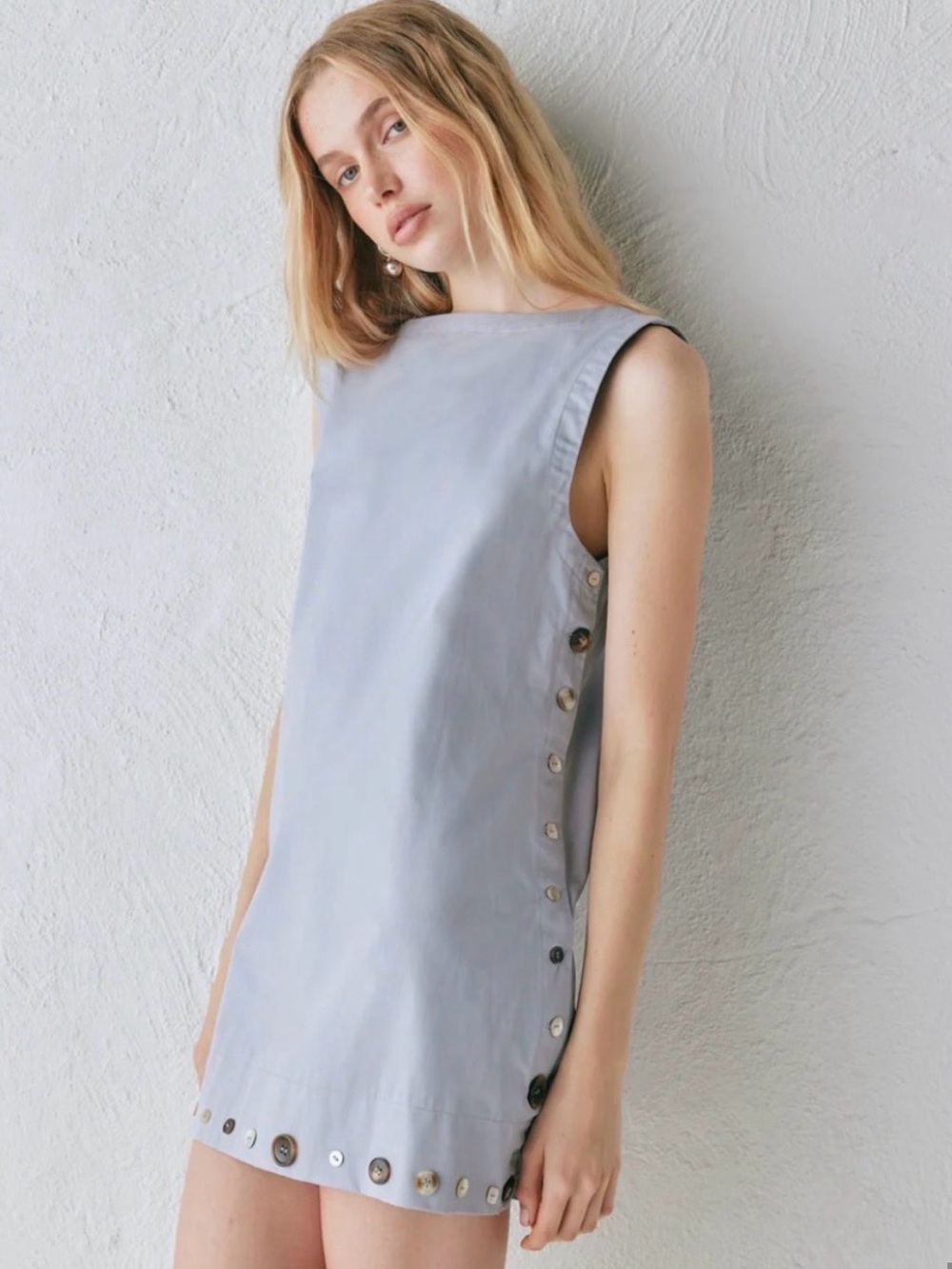 VWT VRG GRL Baby Blue Button Dress